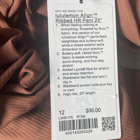 NWT Lululemon Align Ribbed Pant 25” - Picture 3 of 6
